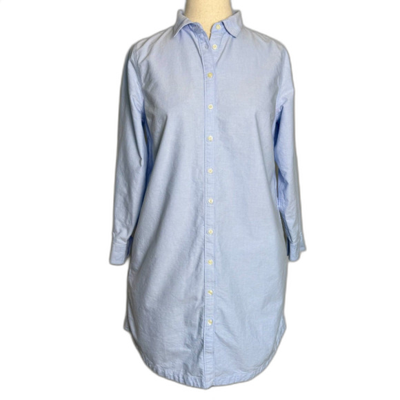 Lands' End Women's Oxford Long Sleeve Button Front Shirt Dress 100% Cotton 2/$50 - Picture 1 of 15